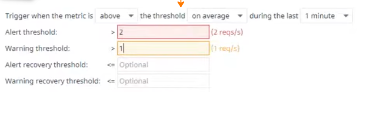 Threshold configuration in Datadog