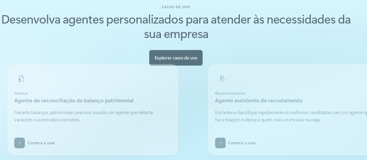 Use-case cards framing agents by business domain instead of by feature — the model we adopted for our own template library